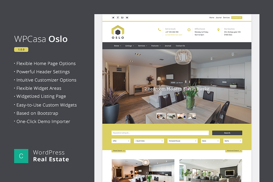 Real Estate WordPress WPCasa Oslo in WordPress Business Themes - product preview 8