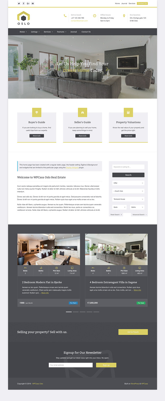 Real Estate WordPress WPCasa Oslo in WordPress Business Themes - product preview 2