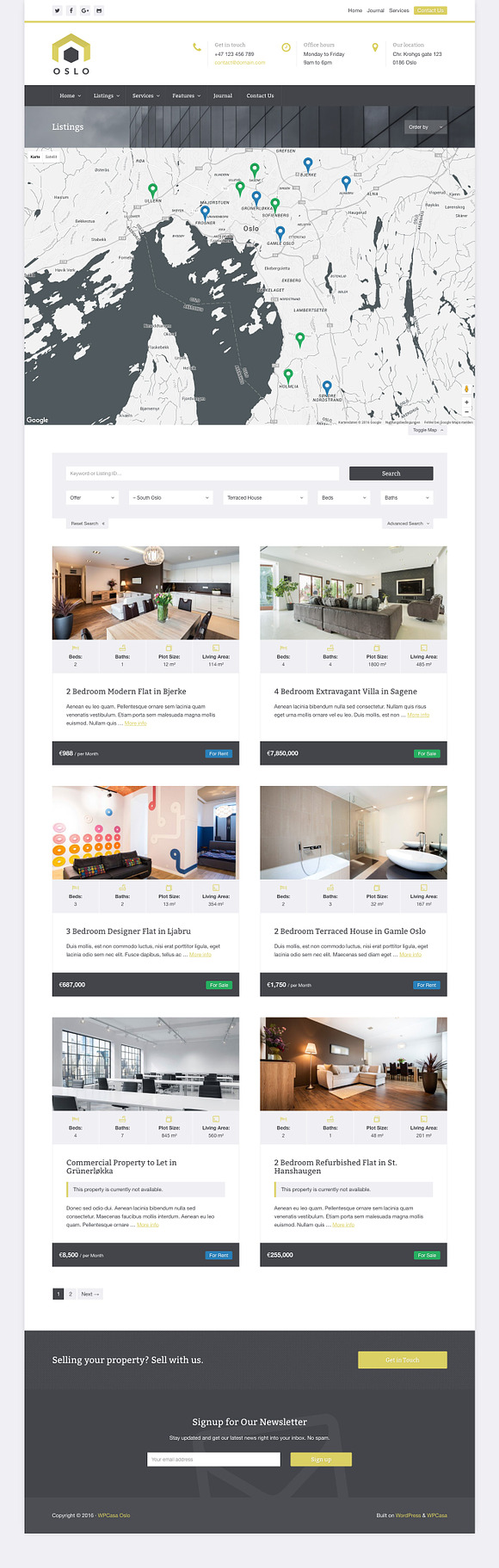 Real Estate WordPress WPCasa Oslo in WordPress Business Themes - product preview 3