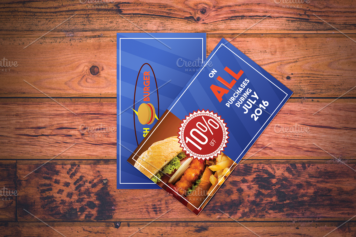 Fast Food Restaurant Coupon in Card Templates - product preview 8