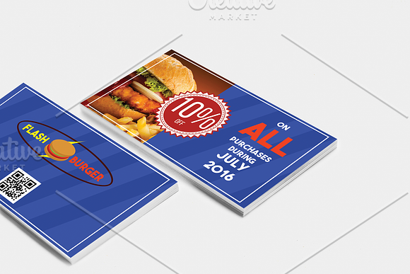 Fast Food Restaurant Coupon in Card Templates - product preview 1