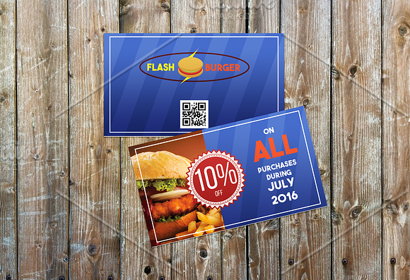 Fast Food Restaurant Coupon in Card Templates - product preview 2