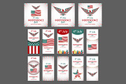 4th July Independence day set vector