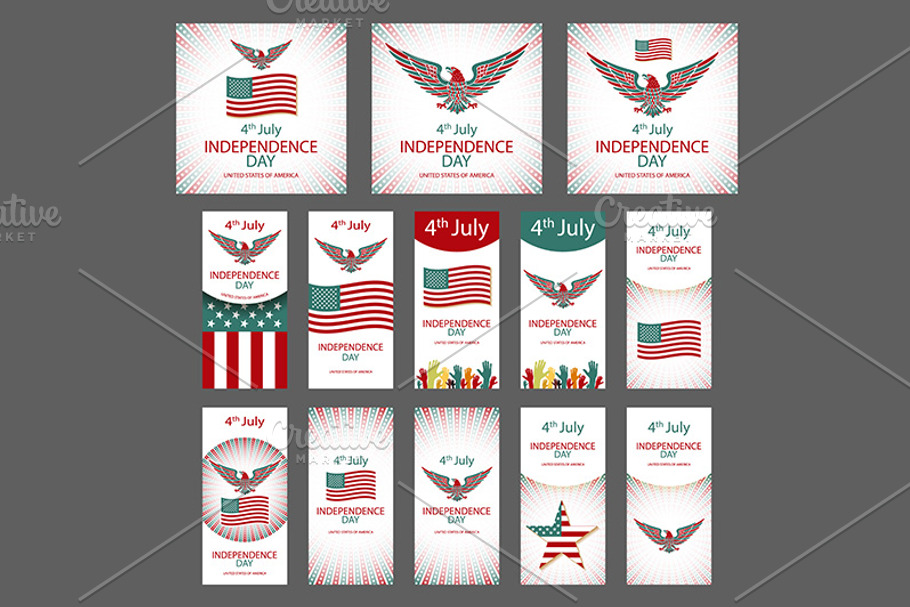 4th July Independence day set vector in Graphics - product preview 8