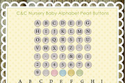 Nursery Baby Alphabet Pearl Buttons