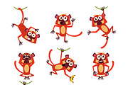 Monkeys in Different Poses