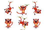 Monkeys in Different Poses