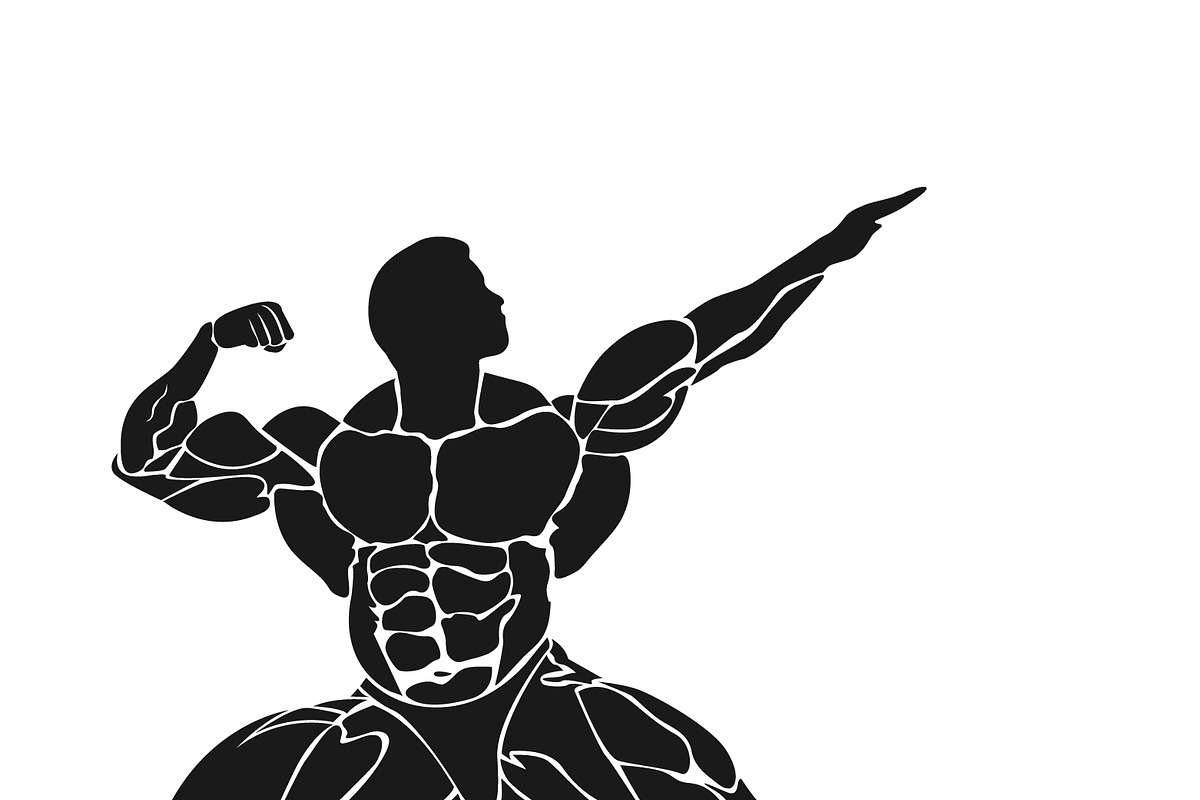 bodybuilding concept, muscles in Illustrations - product preview 8