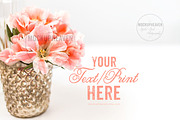 Pink Gold Stock, Table Card Mockup