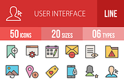 50 User Interface Line Filled Icons