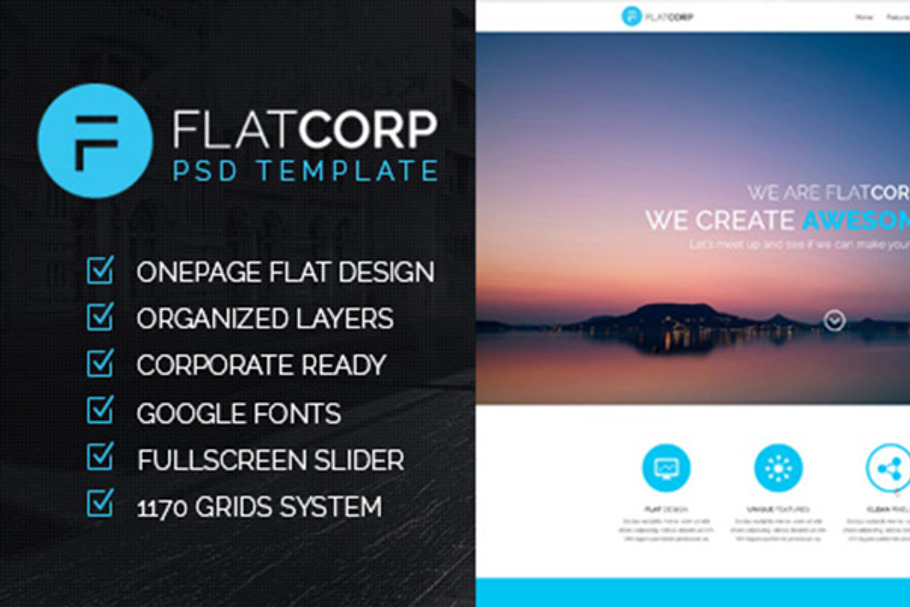 FlatCorp - Multi-purpose PSD Templat