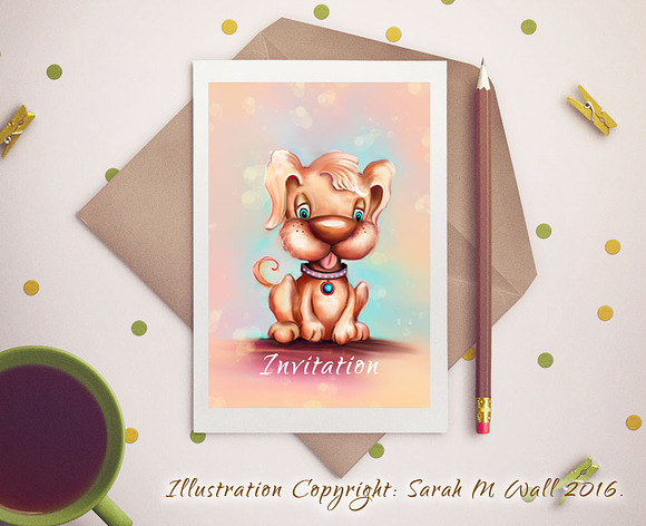 Cute Puppy Dog Illustration in Illustrations - product preview 1