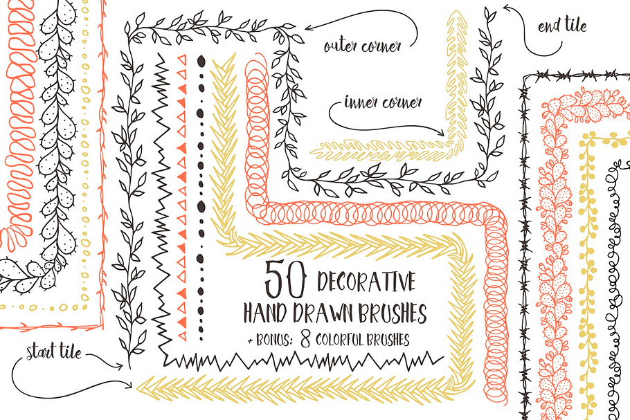 50 Vector Pattern Brushes in Photoshop Brushes - product preview 8