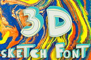 3D style sketch font