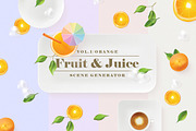 Orange fruit & juice scene generator