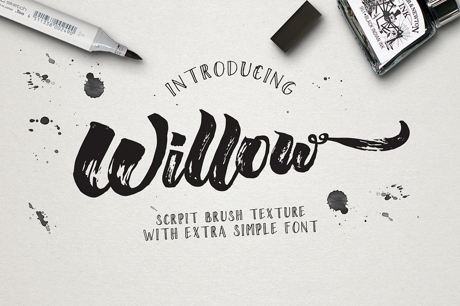 Willow Brush Texture in Display Fonts - product preview 8