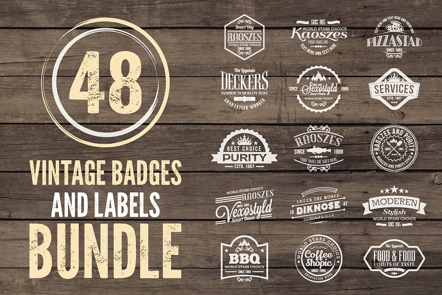 48 Vintage Badges and Labels Bundle in Logo Templates - product preview 8