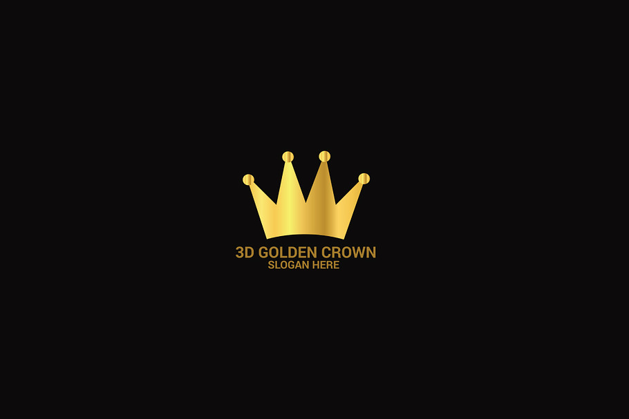 3D Golden Crown Logo in Logo Templates - product preview 8