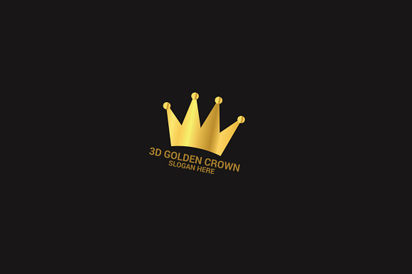 3D Golden Crown Logo in Logo Templates - product preview 1
