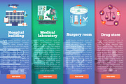 Flat Medical and Healthcare Banners