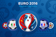 EURO 2016 - Football Flag Icons