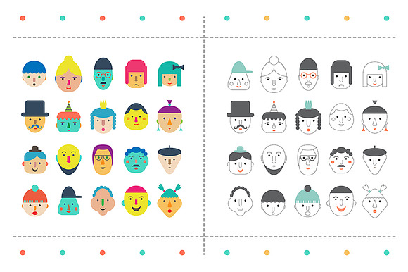 20 faces. Flat gesign. in Face Icons - product preview 1