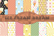 Ice cream patterns, digital paper