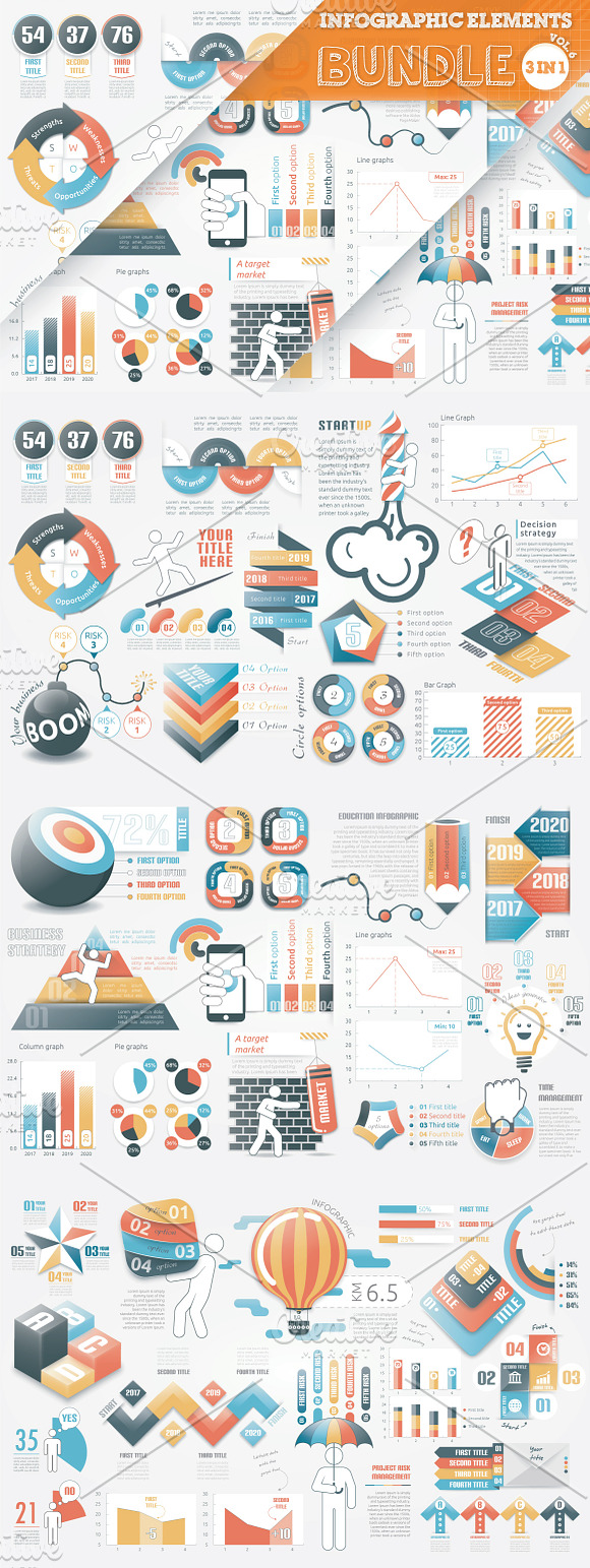 Infographic Elements Bundle in Presentation Templates - product preview 3