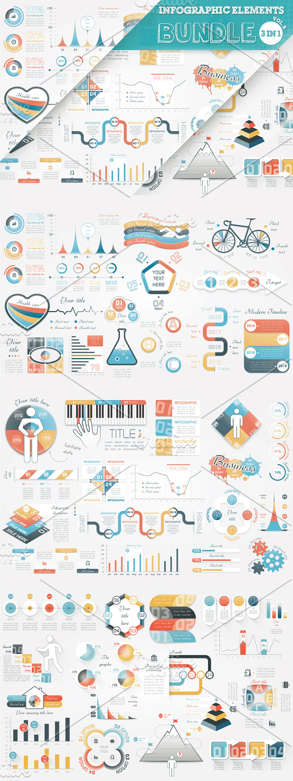 40% OFF Infographic Elements Bundle in Presentation Templates - product preview 3