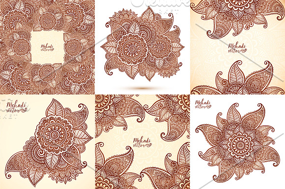20 Indian mehndy style elements in Patterns - product preview 1