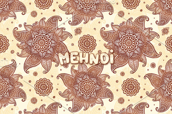 20 Indian mehndy style elements in Patterns - product preview 2