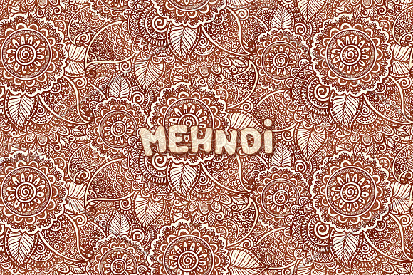 20 Indian mehndy style elements in Patterns - product preview 3