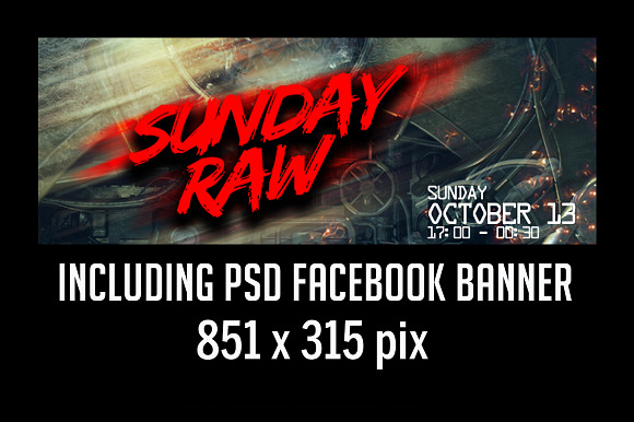 Sunday Raw Flyer + FB Cover in Flyer Templates - product preview 1
