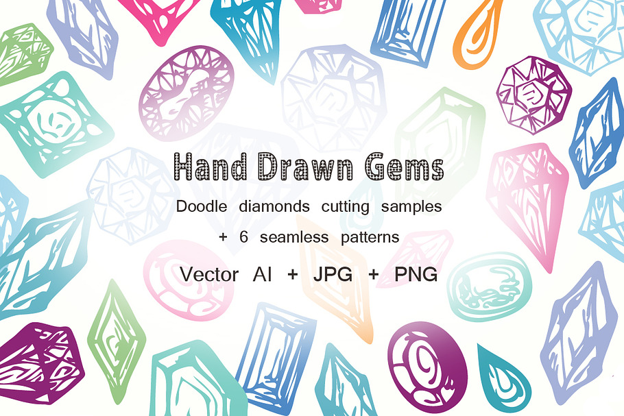 Gems Hand Drawn Vector Set
