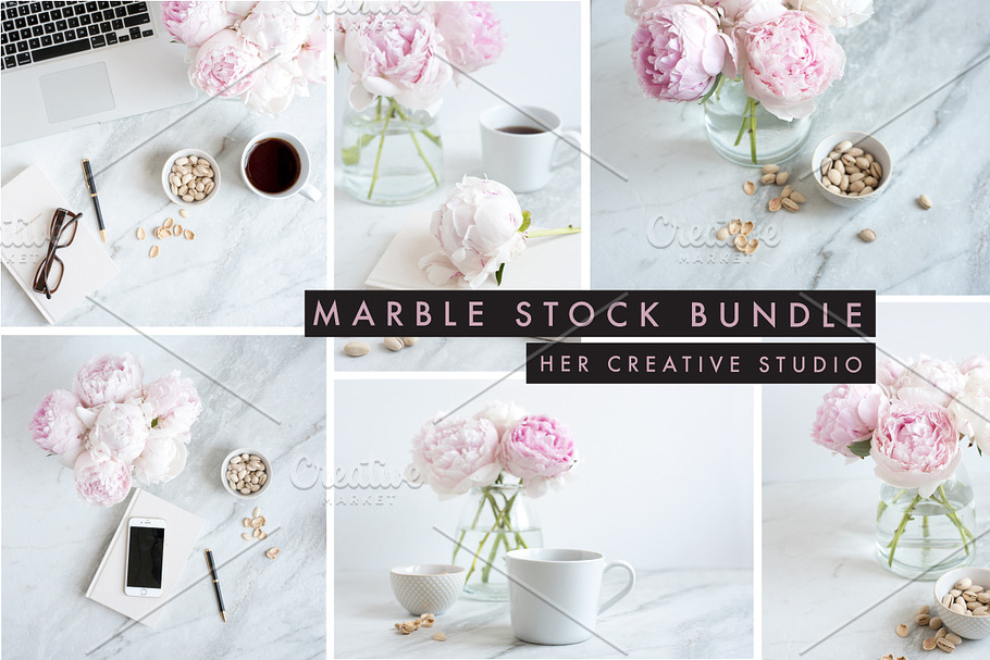 Marble Styled Stock Bundle in Mobile & Web Mockups - product preview 8
