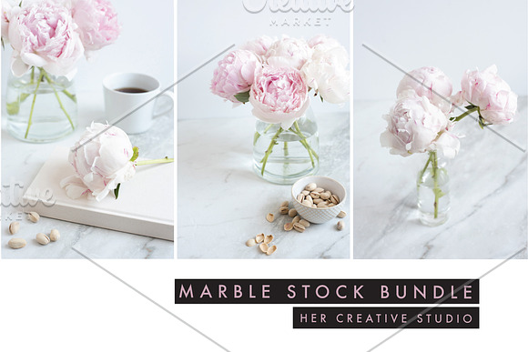 Marble Styled Stock Bundle in Mobile & Web Mockups - product preview 1
