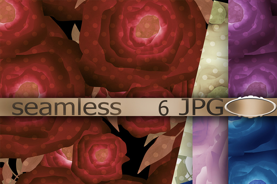 Seamless textile design paper Roses in Patterns - product preview 8