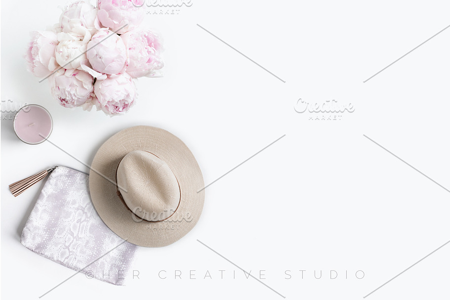 Peonies Styled Desktop in Mobile & Web Mockups - product preview 8