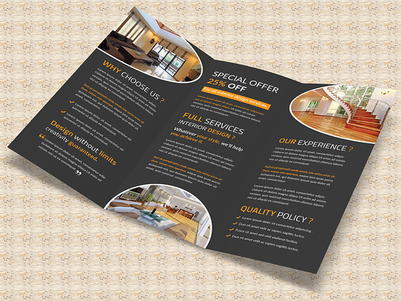 Interior Trifold Brochure in Brochure Templates - product preview 3