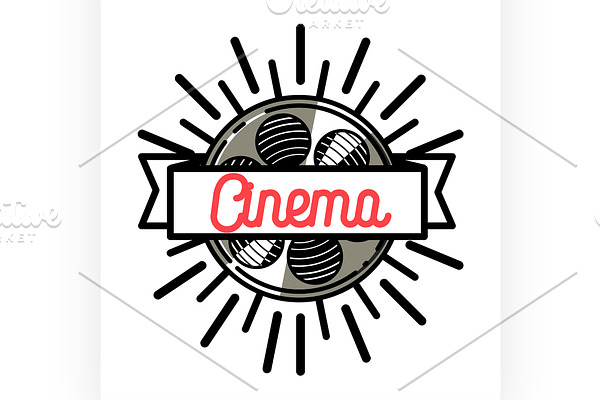 Color vintage cinema emblem