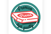 Color vintage pizza emblem