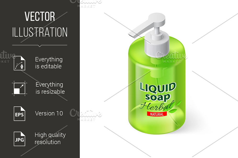 Liquid Soap Isometric in Graphics - product preview 8