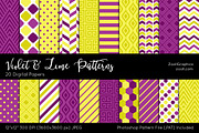 Violet And Lime Digital Papers 