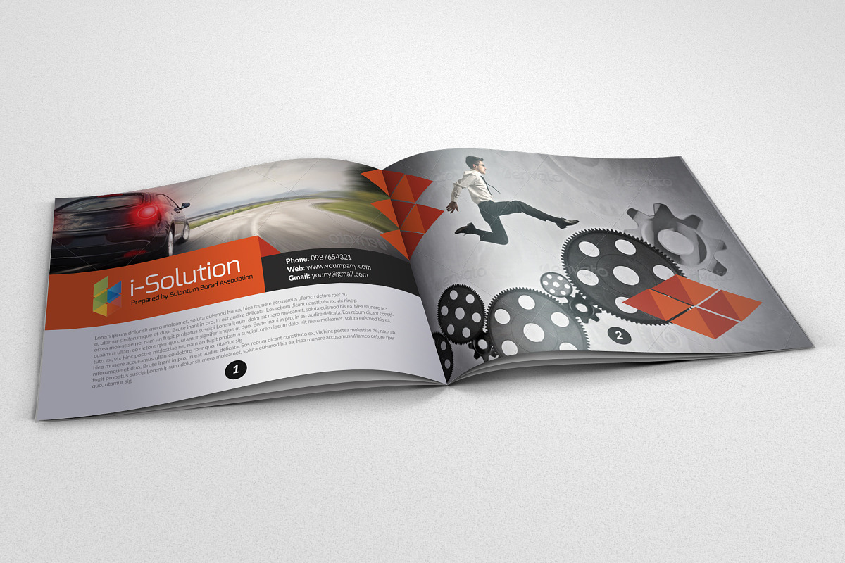 4 Pages Business Bi Fold Brochure  in Brochure Templates - product preview 8