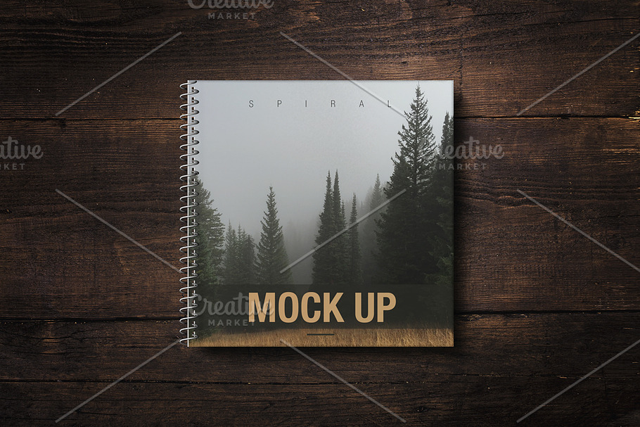 SALE - Spiral Book Cover Mockup in Print Mockups - product preview 8