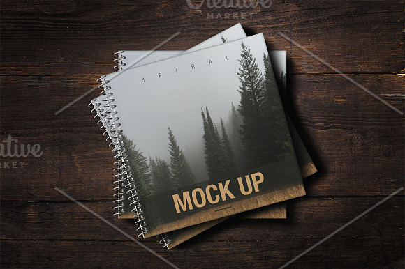 SALE - Spiral Book Cover Mockup in Print Mockups - product preview 3