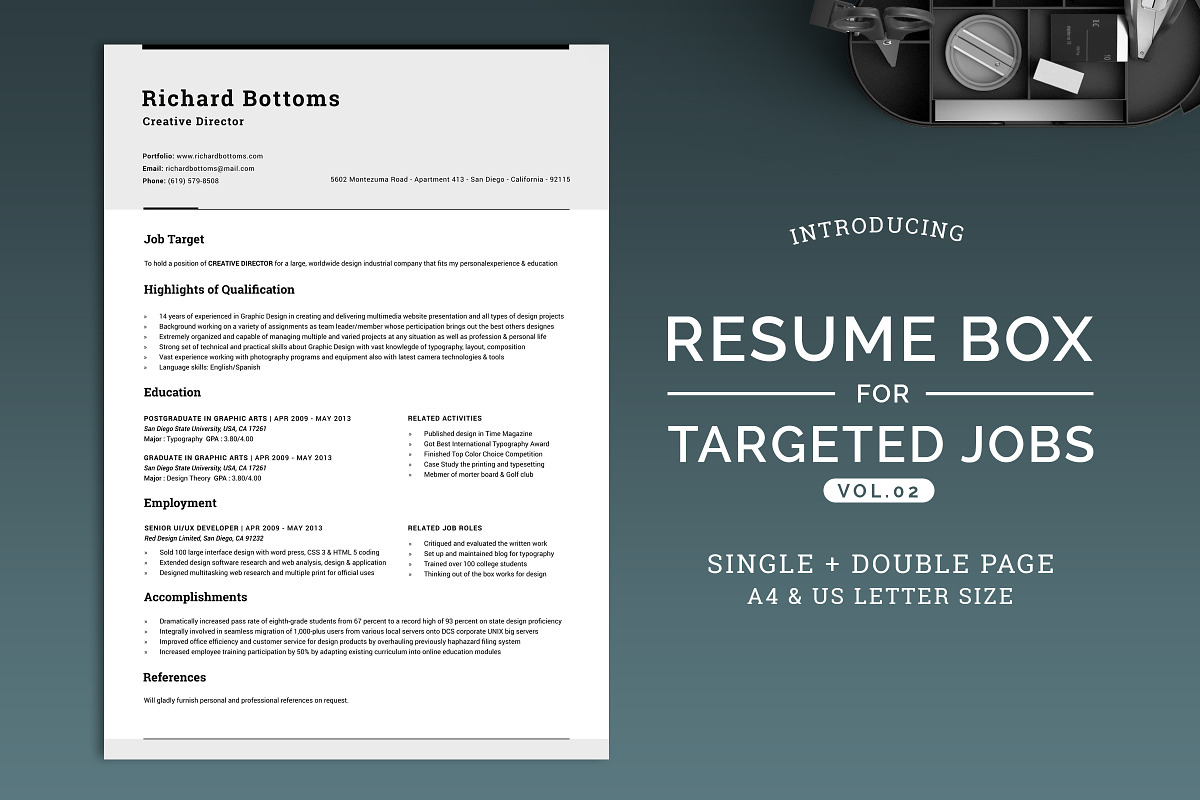 Resume Box for Targeted Jobs V.2 in Letter Templates - product preview 8