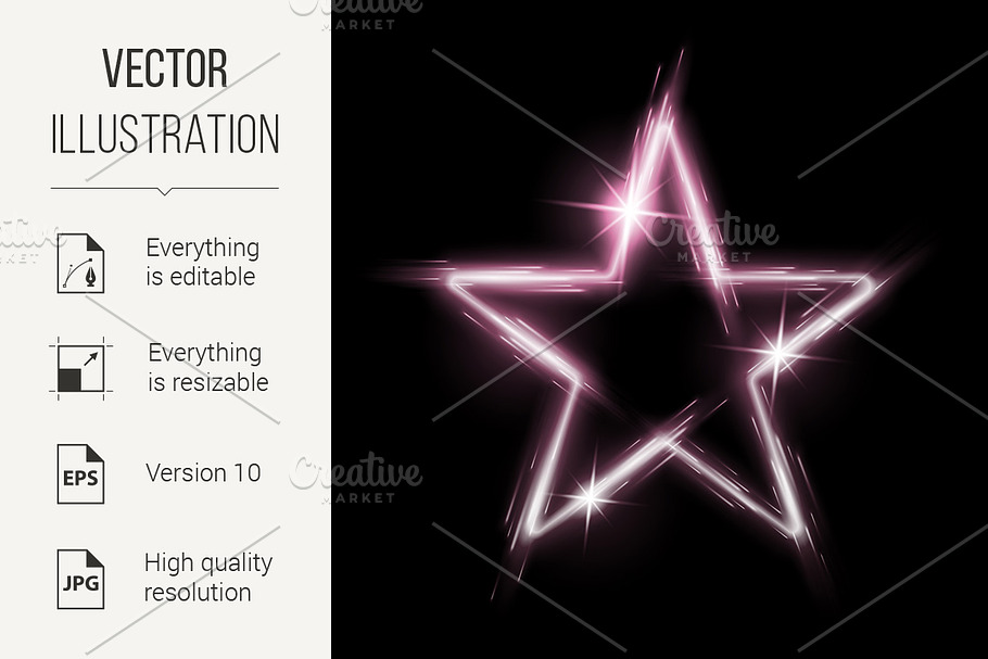 Neon star in Graphics - product preview 8