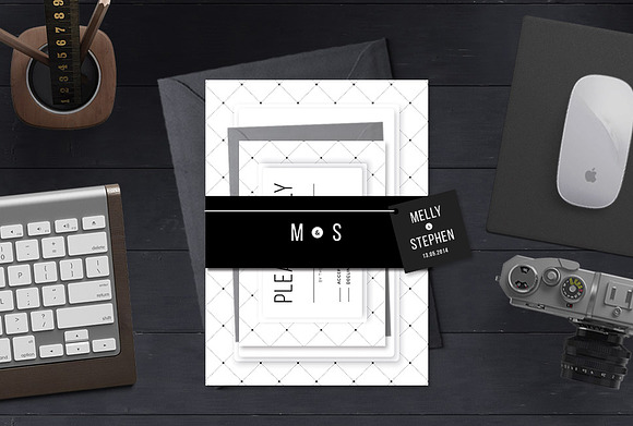 Minimalist Wedding Invitation Set in Wedding Templates - product preview 2