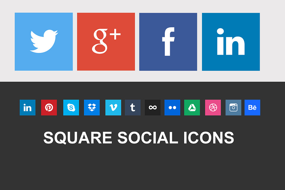 Nice Square Social Icons in Graphics - product preview 8